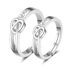Romantic Couples  Ring Heart Zircon Adjustable to show your Endless Love - Otaj Gifts