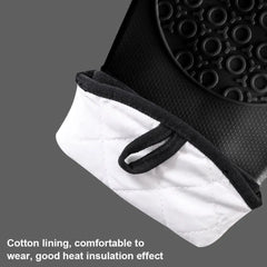 Non-Slip Silicone Oven Mitt Waterproof Heat Resistant Kitchen Gloves Long Cotton Bbq Oven Gloves for Barbecue Cooking Baking - Otaj Gifts