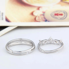 Romantic Couples  Ring Heart Zircon Adjustable to show your Endless Love - Otaj Gifts