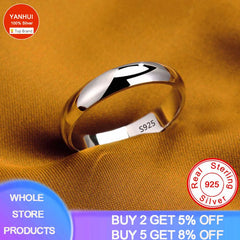 Never Fade Simple 4mm Glossy Stainless Steel Ring for Couples  Silver Color - Otaj Gifts