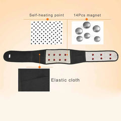 Tcare M - 4XL Adjustable Tourmaline Self Heating Magnetic Therapy Back Waist Support Belt Lumbar Brace Massage Band Health Care - Otaj Gifts