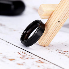 Tigrade 4/6/8/10mm Black Titanium Ring Man Brushed Wedding Band Women Engagement Rings Silver Color Bague Femme anneau bijoux - Otaj Gifts