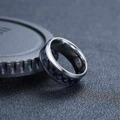 Vnox Twelve Constellations Rings for Men Women 8mm Stainless Steel Anel Male Classic Carbon Fiber 12 Horoscope Ring - Otaj Gifts