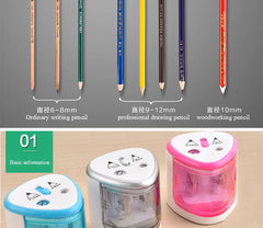 TENWIN 8004 Double Holes Electric Pencil Sharpener Home School Office Desktop Pencil Sharpener Students Supplies Stationery - Otaj Gifts