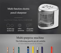 TENWIN 8004 Double Holes Electric Pencil Sharpener Home School Office Desktop Pencil Sharpener Students Supplies Stationery - Otaj Gifts