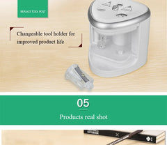 TENWIN 8004 Double Holes Electric Pencil Sharpener Home School Office Desktop Pencil Sharpener Students Supplies Stationery - Otaj Gifts