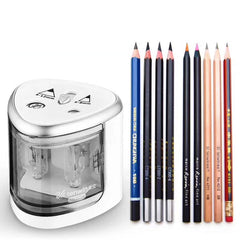 TENWIN 8004 Double Holes Electric Pencil Sharpener Home School Office Desktop Pencil Sharpener Students Supplies Stationery - Otaj Gifts