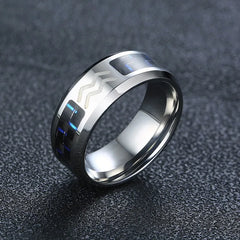 Vnox Twelve Constellations Rings for Men Women 8mm Stainless Steel Anel Male Classic Carbon Fiber 12 Horoscope Ring - Otaj Gifts