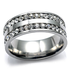 New Trendy Titanium Romantic Couple DIY  Crystal Alliance Engagement Wedding Rings For Men Women Jewelry - Otaj Gifts
