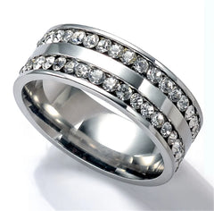 New Trendy Titanium Romantic Couple DIY  Crystal Alliance Engagement Wedding Rings For Men Women Jewelry - Otaj Gifts