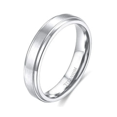 Tigrade 4/6/8/10mm Black Titanium Ring Man Brushed Wedding Band Women Engagement Rings Silver Color Bague Femme anneau bijoux - Otaj Gifts