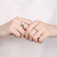 Romantic Couples  Ring Heart Zircon Adjustable to show your Endless Love - Otaj Gifts