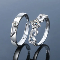 Romantic Couples  Ring Heart Zircon Adjustable to show your Endless Love - Otaj Gifts