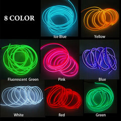 5M purple Car light DIY Car Interior Lighting Flexible Neon With Cigarette usb Drive controller car accessories Car LED 12V - Otaj Gifts
