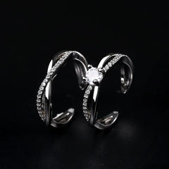 Romantic Couples  Ring Heart Zircon Adjustable to show your Endless Love - Otaj Gifts