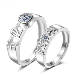 Romantic Couples  Ring Heart Zircon Adjustable to show your Endless Love - Otaj Gifts