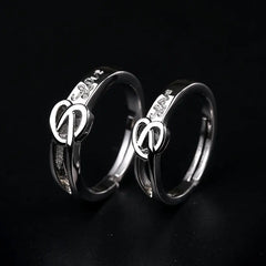 Romantic Couples  Ring Heart Zircon Adjustable to show your Endless Love - Otaj Gifts