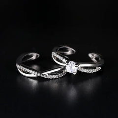 Romantic Couples  Ring Heart Zircon Adjustable to show your Endless Love - Otaj Gifts