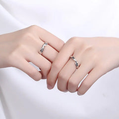 Romantic Couples  Ring Heart Zircon Adjustable to show your Endless Love - Otaj Gifts