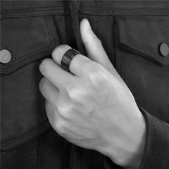 Tigrade 4/6/8/10mm Black Titanium Ring Man Brushed Wedding Band Women Engagement Rings Silver Color Bague Femme anneau bijoux - Otaj Gifts