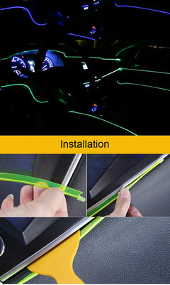 5M purple Car light DIY Car Interior Lighting Flexible Neon With Cigarette usb Drive controller car accessories Car LED 12V - Otaj Gifts