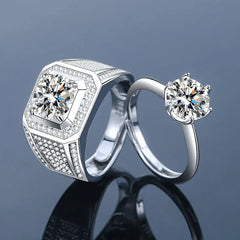 Romantic Couples  Ring Heart Zircon Adjustable to show your Endless Love - Otaj Gifts