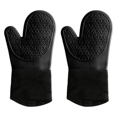 Non-Slip Silicone Oven Mitt Waterproof Heat Resistant Kitchen Gloves Long Cotton Bbq Oven Gloves for Barbecue Cooking Baking - Otaj Gifts