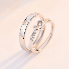 Romantic Couples  Ring Heart Zircon Adjustable to show your Endless Love - Otaj Gifts