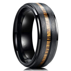 Fashion 8mm Men Stainless Steel Rings Inlay Meteorite Abalone Shell Rings For Men Women Wedding Engagement Band Jewelry Gift - Otaj Gifts