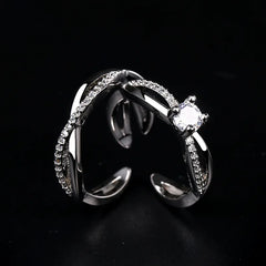 Romantic Couples  Ring Heart Zircon Adjustable to show your Endless Love - Otaj Gifts