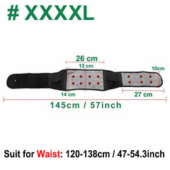 Tcare M - 4XL Adjustable Tourmaline Self Heating Magnetic Therapy Back Waist Support Belt Lumbar Brace Massage Band Health Care - Otaj Gifts