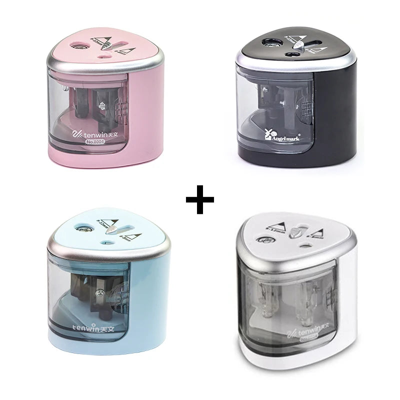 TENWIN 8004 Double Holes Electric Pencil Sharpener Home School Office Desktop Pencil Sharpener Students Supplies Stationery - Otaj Gifts