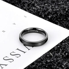 Tigrade 4/6/8/10mm Black Titanium Ring Man Brushed Wedding Band Women Engagement Rings Silver Color Bague Femme anneau bijoux - Otaj Gifts