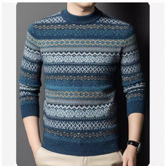 Men's Pullover Thickened Striped Sweaters Bottoming Shirt - Otaj Gifts