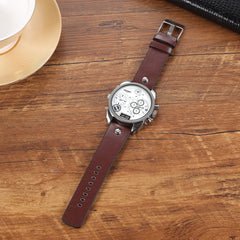 Creative Double Time Zone PU Leather Belt Men's Watches Watch - Otaj Gifts