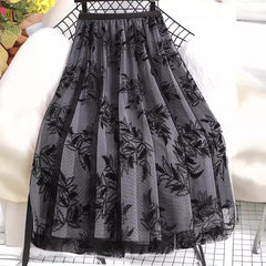 Fashion Personality Flocked Printed Women's Skirt - Otaj Gifts
