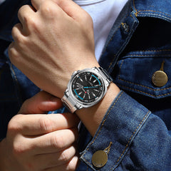 Men's Square Creative Steel Belt Quartz Watch - Otaj Gifts