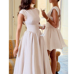Elegant Backless Waist Trimming Mid-length Dress - Otaj Gifts