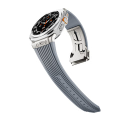 Silicone Alloy Head Grain Watch Strap - Otaj Gifts