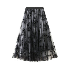 Fashion Personality Flocked Printed Women's Skirt - Otaj Gifts