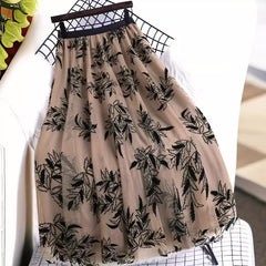 Fashion Personality Flocked Printed Women's Skirt - Otaj Gifts