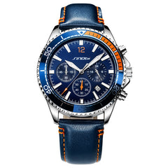 Men's Multi-function Chronograph Sports Luminous Casual Belt Watch - Otaj Gifts