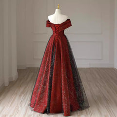 Off-shoulder Red Wedding Dress Plus Size Slimming Engagement Dress - Otaj Gifts
