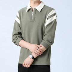 Fashion Personality Color Insertion Lapel Sweater Men - Otaj Gifts