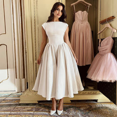 Elegant Backless Waist Trimming Mid-length Dress - Otaj Gifts
