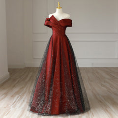 Off-shoulder Red Wedding Dress Plus Size Slimming Engagement Dress - Otaj Gifts