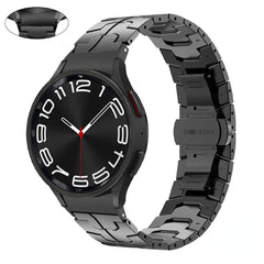 Suitable For Watch 4 5 6 Classic Button Head Grain Butterfly Clasp Stainless Steel Strap - Otaj Gifts
