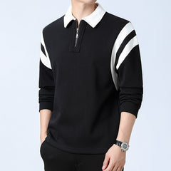 Fashion Personality Color Insertion Lapel Sweater Men - Otaj Gifts