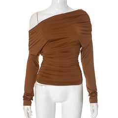 Fashion Solid Color Simple Top Women - Otaj Gifts