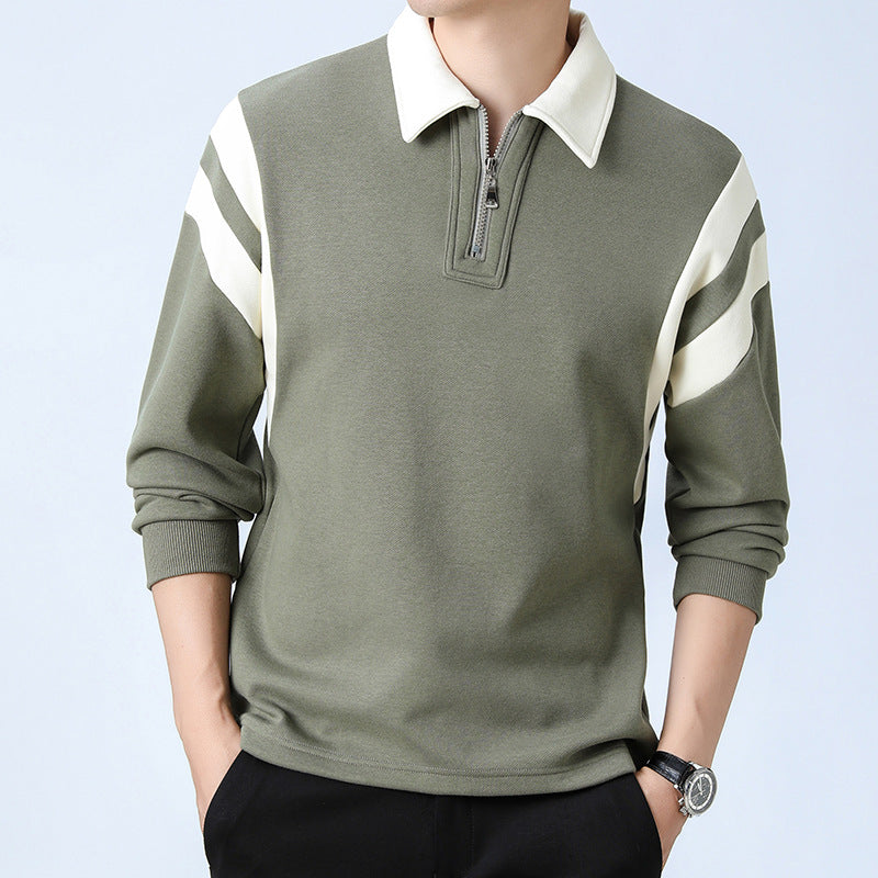 Fashion Personality Color Insertion Lapel Sweater Men - Otaj Gifts